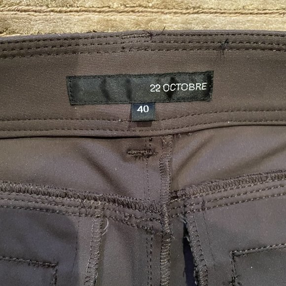 Fabulous Womans Brown Stretch Skinny Cargo pants Japanese Brand 22 Octobre Sz.4 - Picture 3 of 11